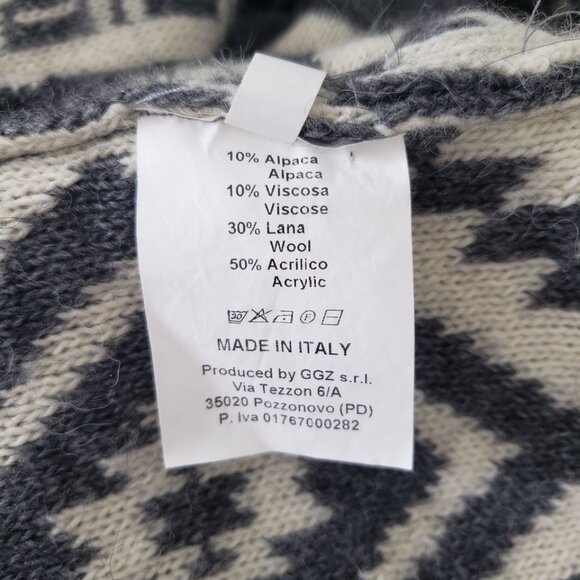 Long sleeve Cardigan Made in Italy Alpaca and Wool EUC - Picture 7 of 7